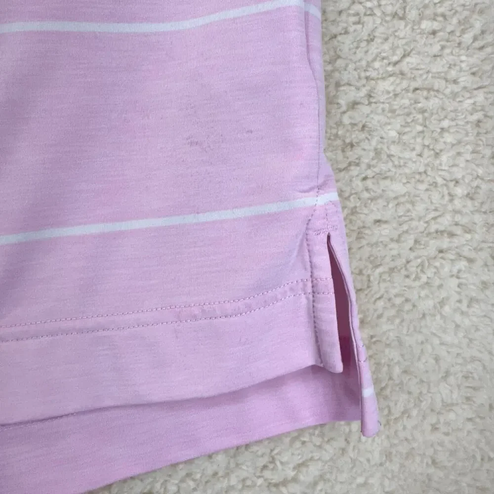 Footjoy FJ Collared Polo Golf Shirt XL Pink Striped Short Sleeve Travel Casual - Picture 10 of 16